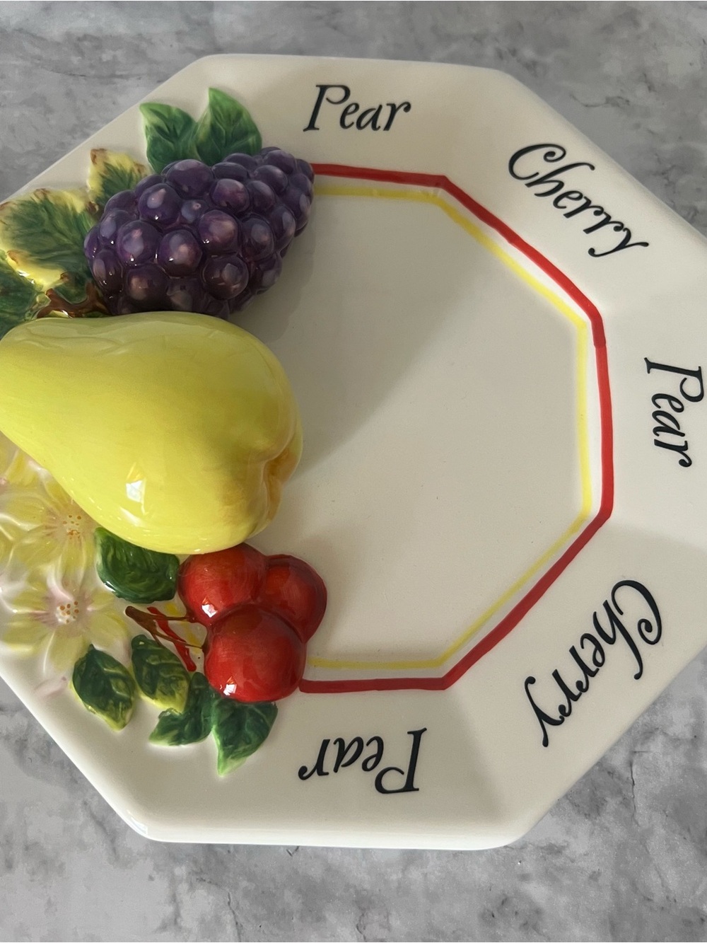 Ceramic Fruit Accent Plate - Vintage Ganz